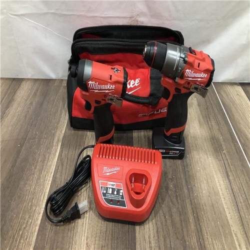 AS-IS Milwaukee FUEL 12-Volt Lithium-Ion Brushless Cordless Hammer Drill and Impact Driver Combo Kit