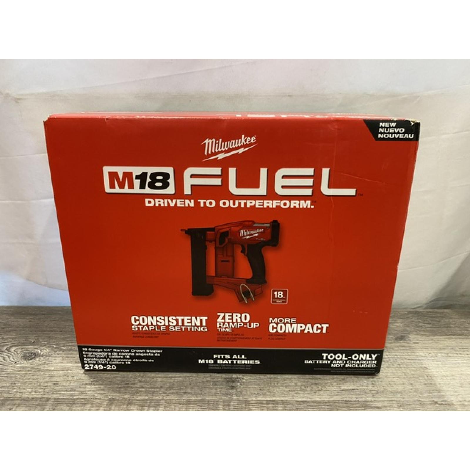 NEW - Milwaukee FUEL 18-Volt Lithium-Ion Brushless Cordless 18-Gauge 1/4 in. Narrow Crown Stapler (Tool-Only)