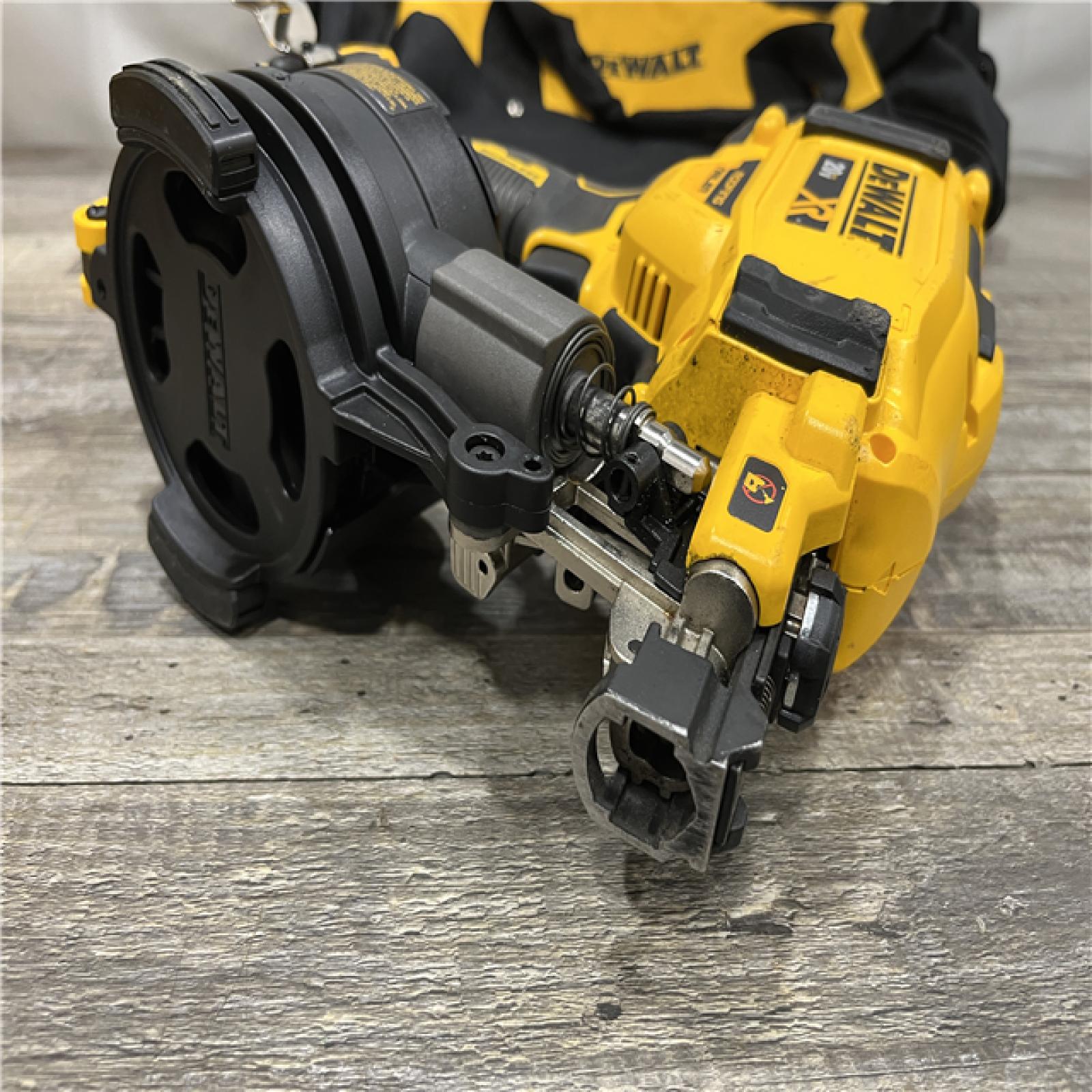 AS-IS DEWALT 20V MAX Lithium-Ion 15-Degree Electric Cordless Roofing Nailer Kit
