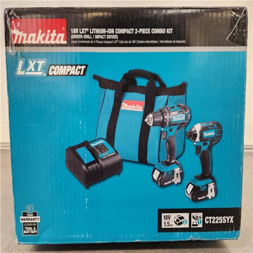 Phoenix Location NEW Makita 18V LXT Lithium-Ion Cordless Compact 2-Piece Combo Kit (Driver-Drill/Impact Driver)(Only 1 Battery)