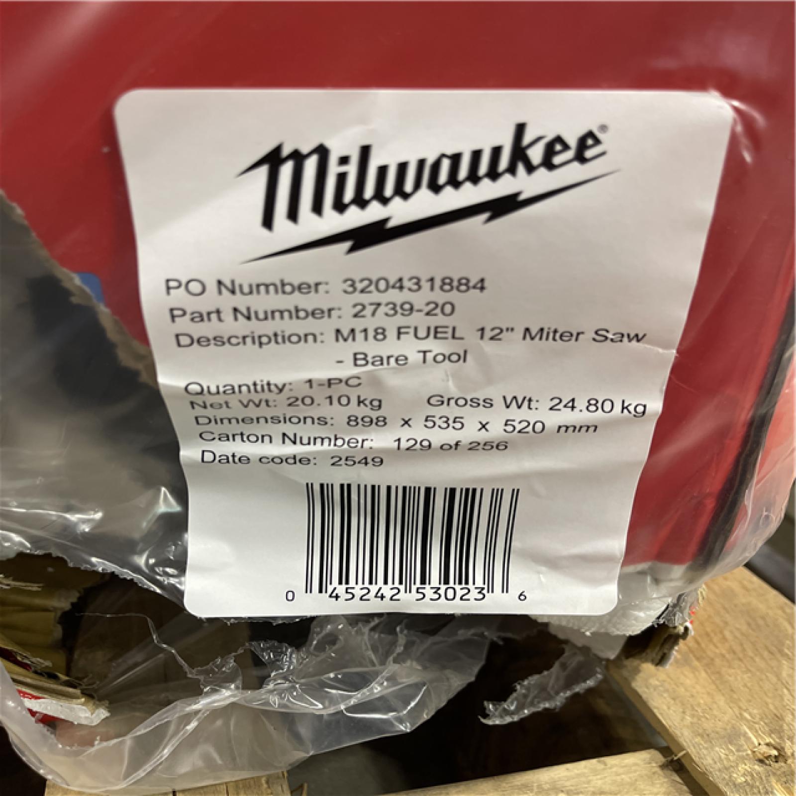 DALLAS LOCATION- Milwaukee M18 FUEL18V Cordless 12 in. Dual Bevel Sliding Compound Miter Saw (Tool-Only)