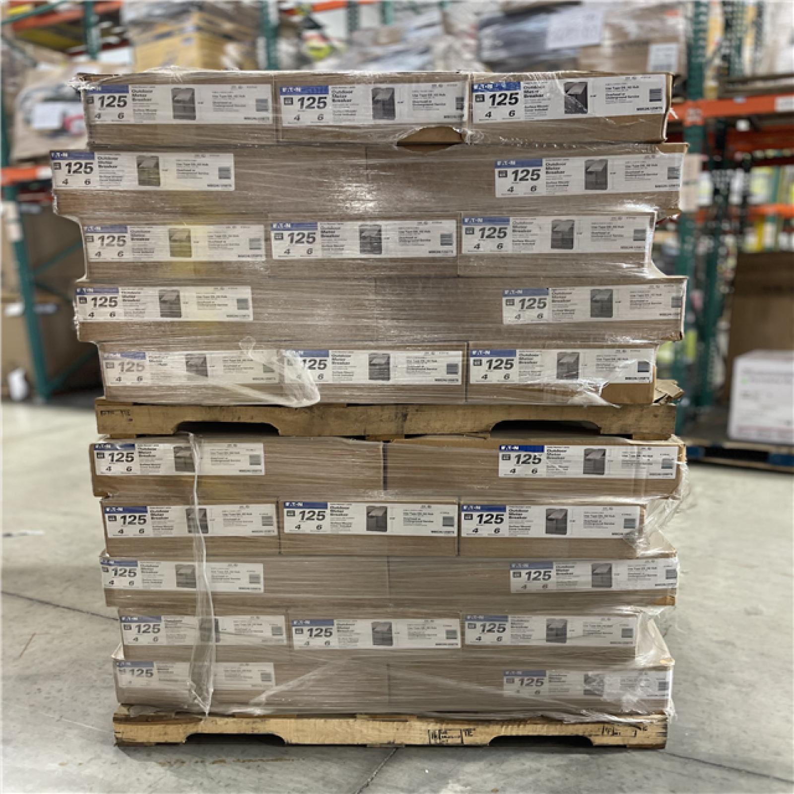DALLAS LOCATION -Eaton 125 Amp 2-Space 4-Circuit EUSERC BR Type Main Lug Meter Breaker Surface PALLET-(50 UNITS)