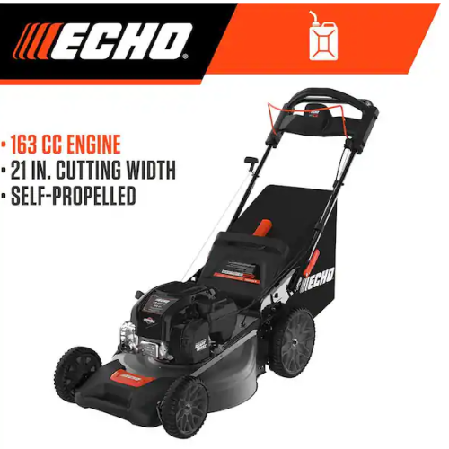 DALLAS LOCATION- NEW! ECHO 21 in. 163 cc Briggs and Stratton Gas 3-in-1 One Blade RWD Self-Propelled Walk Behind Lawn Mower w/ 7 Height Adjustments