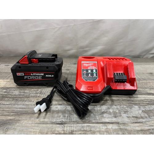 AS-IS Milwaukee 18-Volt Lithium-Ion REDLITHIUM FORGE Starter Kit with 8.0Ah Battery and Rapid Charger