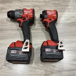 AS-IS Milwaukee FUEL 18V Lithium-Ion Brushless Cordless Hammer Drill and Impact Driver Combo Kit
