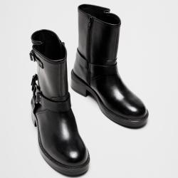 Banana Republic Leather Moto Boot - Black - SZ 6