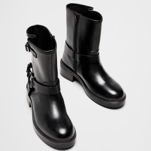 Banana Republic Leather Moto Boot - Black - SZ 6