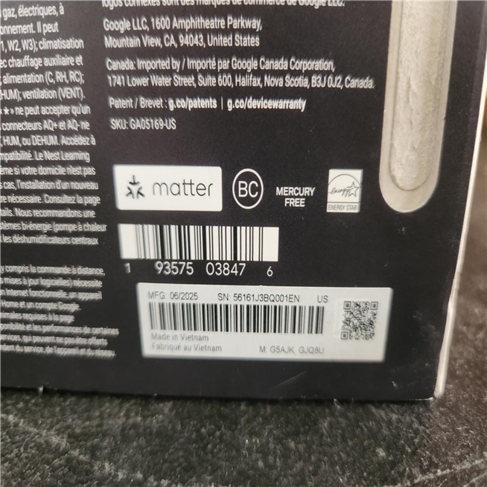 Phoenix AS-IS Google Nest Learning Thermostat (4th Gen) with Nest Temperature Sensor (2nd Gen) - Polished Obsidian
