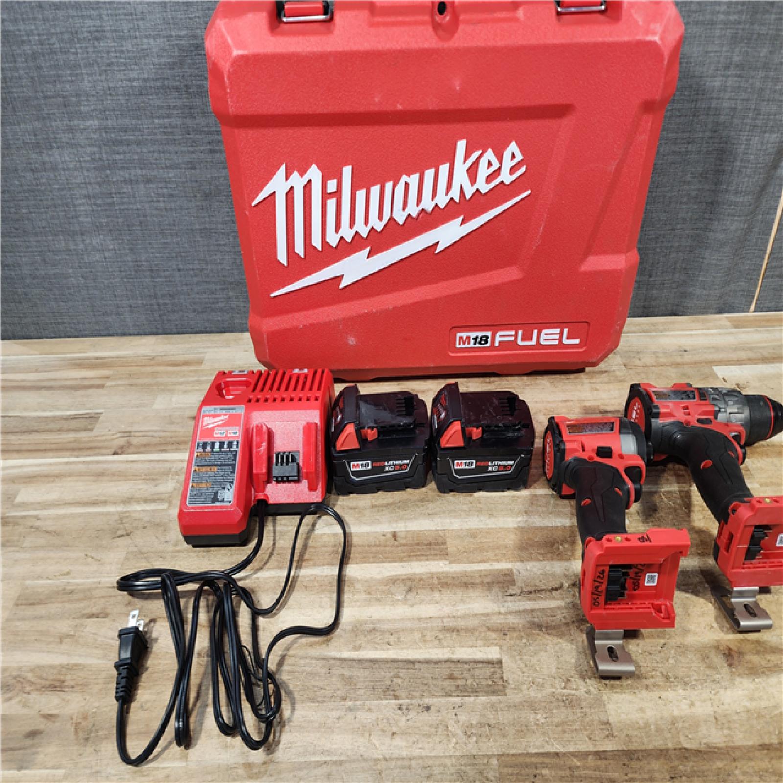 HOUSTON LOCATION - AS - IS Milwaukee FUEL 18V Lithium-Ion Brushless Cordless Hammer Drill and Impact Driver Combo Kit