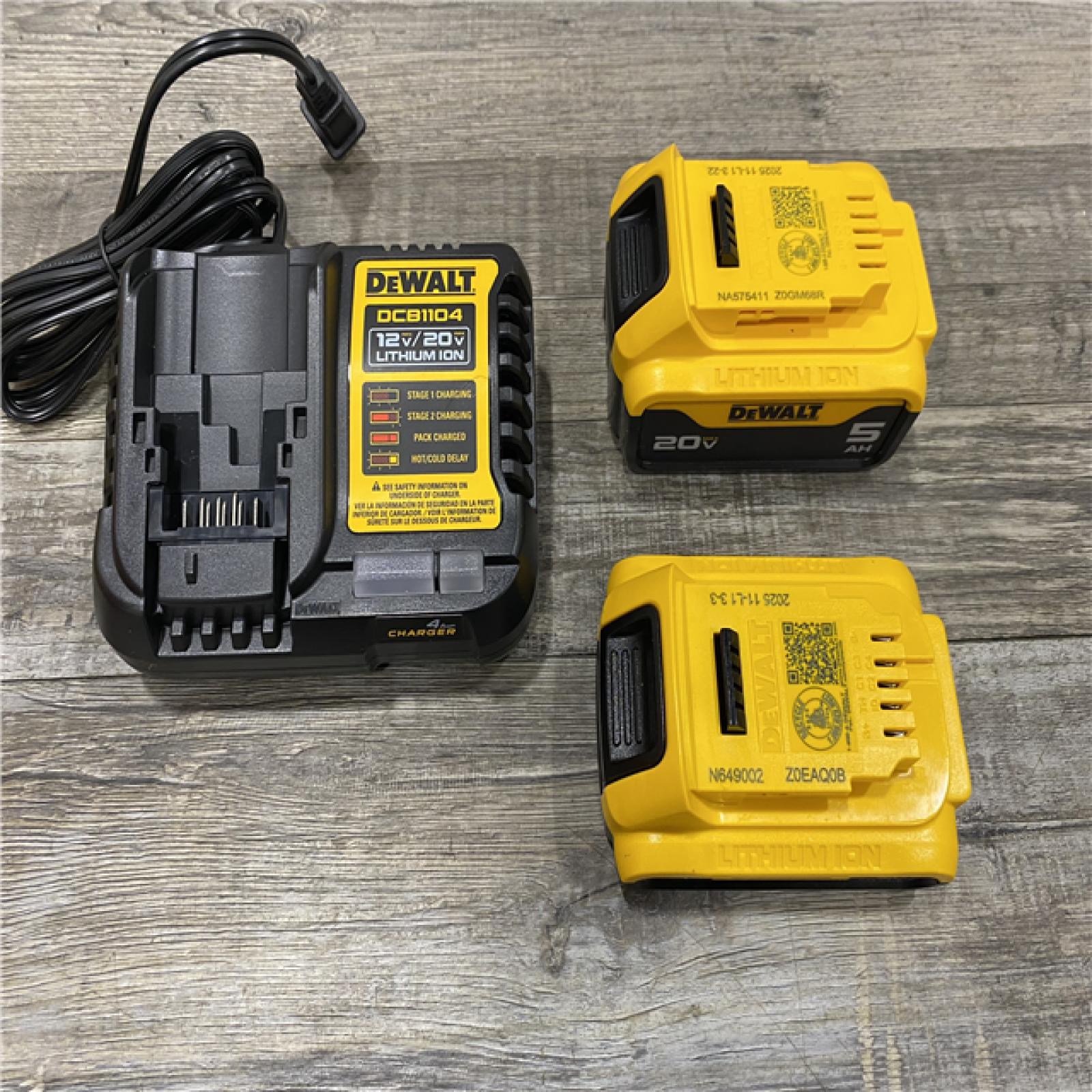 AS-IS DEWALT 20V MAX Lithium-Ion Battery Kit with 5.0Ah and 2.0Ah Battery and Charger