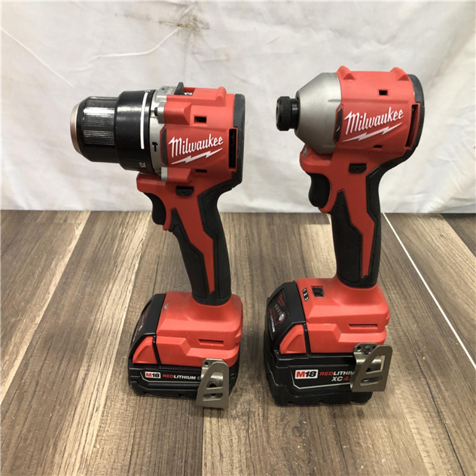 AS-IS Milwaukee 18-Volt Lithium-Ion Brushless Cordless Compact Hammer Drill/Impact Combo Kit