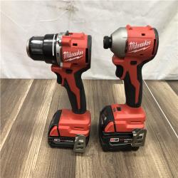 AS-IS Milwaukee 18-Volt Lithium-Ion Brushless Cordless Compact Hammer Drill/Impact Combo Kit