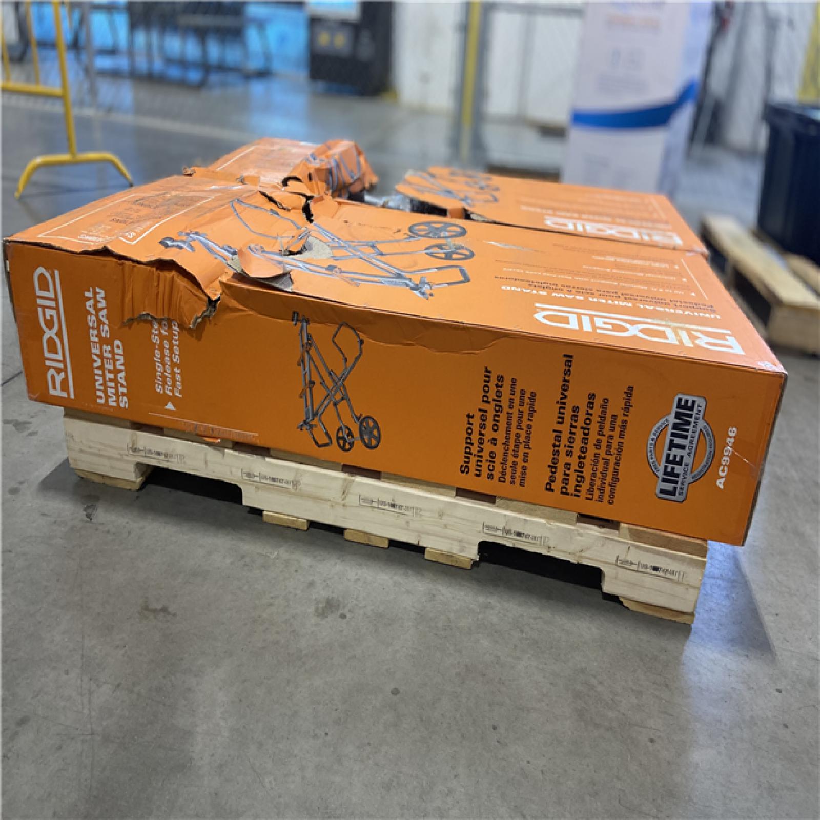 DALLAS LOCATION - RIDGID Foldable Mobile Miter Saw Stand with Mounting Braces - 2 UNITS