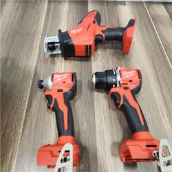 AS-IS Milwaukee M18 18-Volt Lithium-Ion Brushless Cordless Combo Kit (4-Tool) with 2-Batteries, 1-Charger and Tool Bag