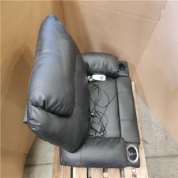 Phoenix Bestier 35 in. W Black Power Lift Recliner Chair with 8-Point Massage and Heating Living Room Chair with Pillow and Side Pockets
