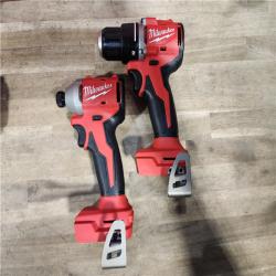 HOUSTON LOCATION - AS-IS Milwaukee M18 18V Lithium-Ion Brushless Cordless Compact Drill/Impact Combo Kit (2-Tool) W/(2) 2.0 Ah Batteries, Charger & Bag