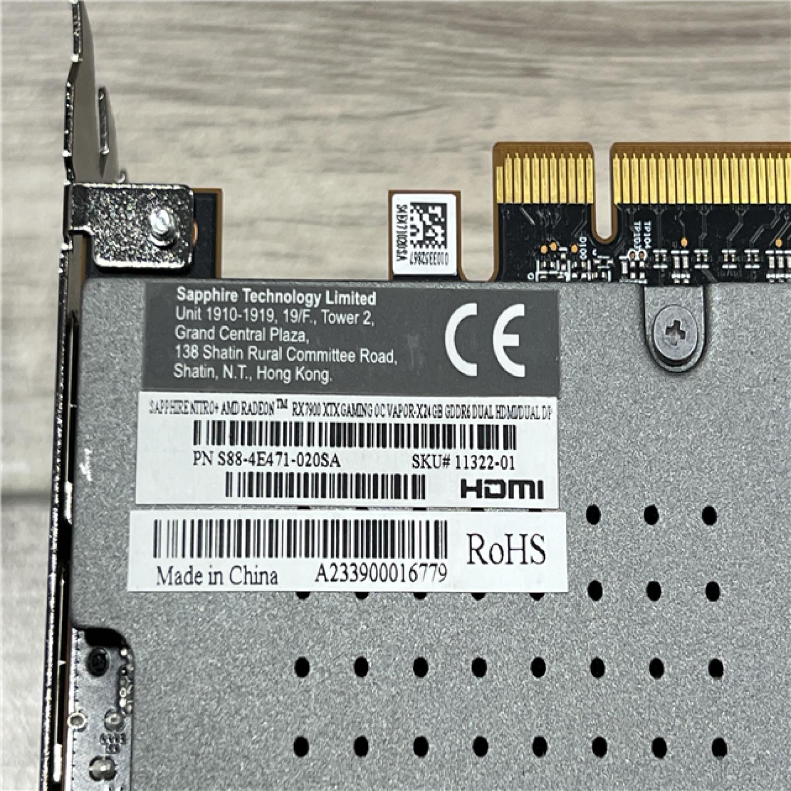 AS-IS Sapphire Nitro+ AMD Radeon RX 7900 XTX Gaming OC Vapor-X 24GB GDDR6 GraphicsCard