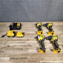 HOUSTON LOCATION - AS-IS DEWALT 4 TOOL COMBO KIT W/ (2) BATTERY & CHARGER