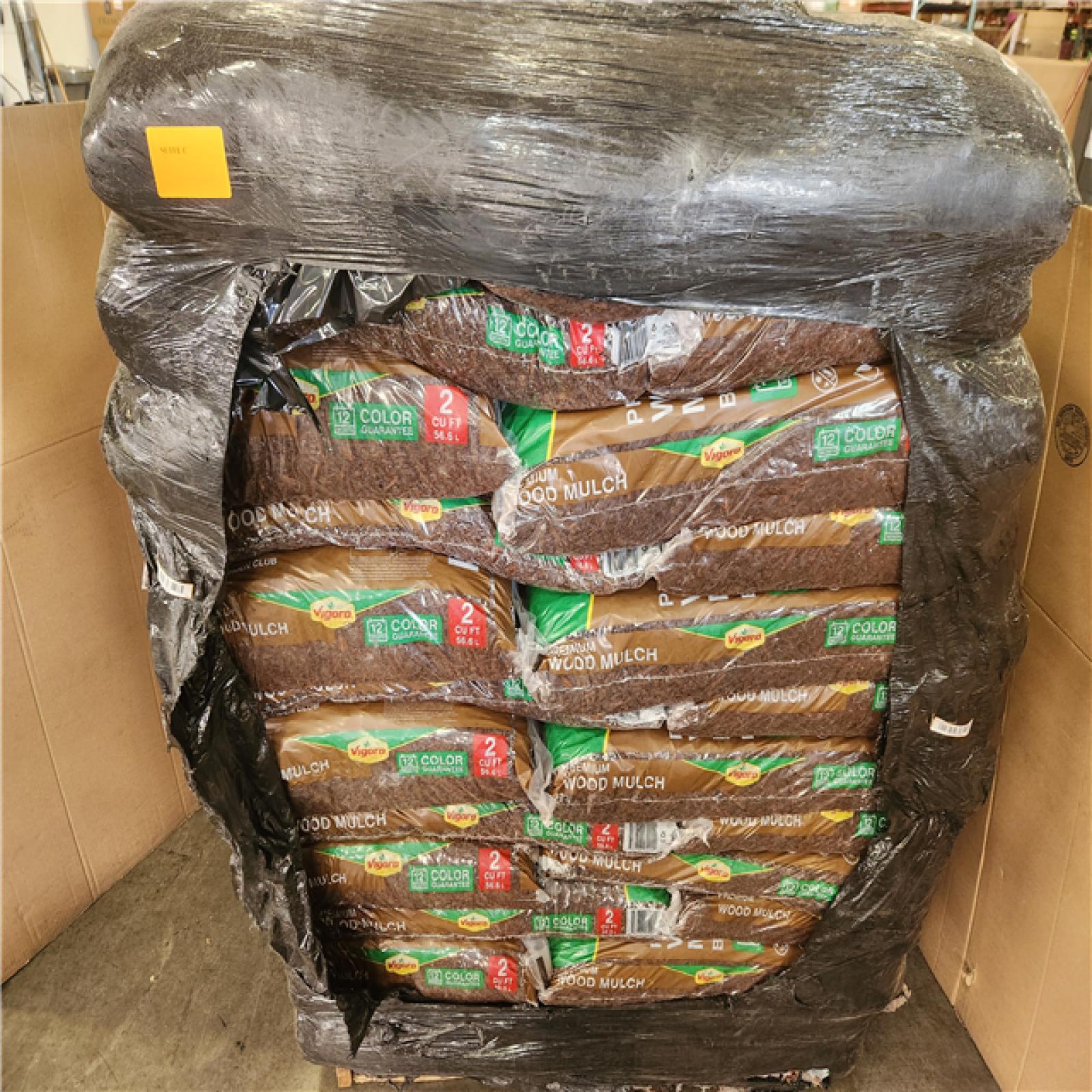 Phoenix LIKE NEW Vigoro Vigoro 2 cu. ft. Premium Brown Wood Shredded Bagged Mulch Pallet of 65