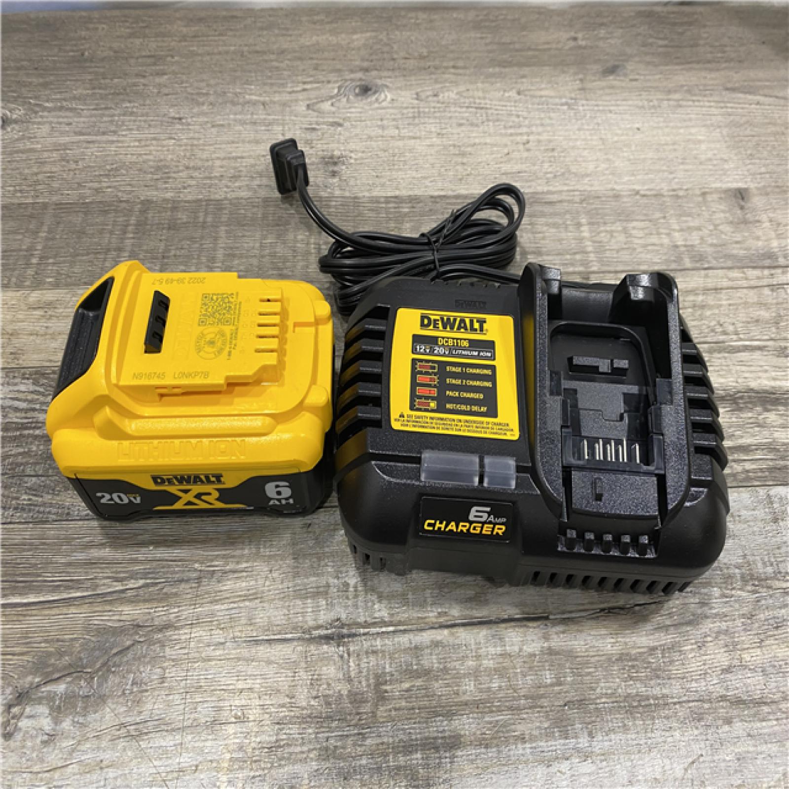 AS-IS DEWALT 20V MAX Lithium-Ion 6.0 Ah Battery and Charger