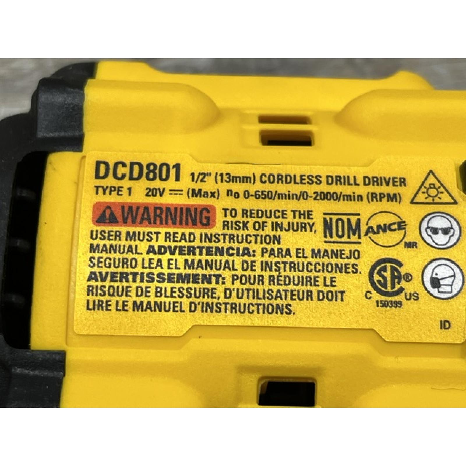 AS-IS DEWALT 20V MAX XR Lithium-Ion Brushless Cordless 1/2 in. Drill/Driver Kit