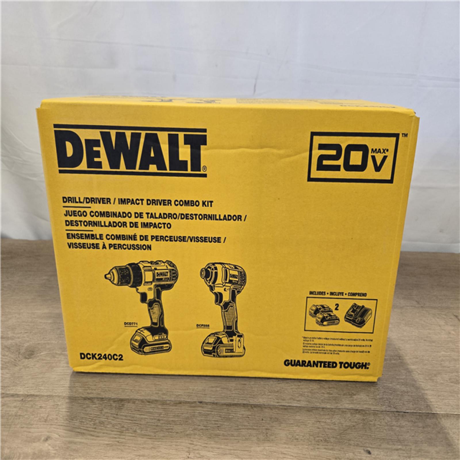 NEW!- DEWALT 20V MAX Cordless Drill/Impact 2 Tool Combo Kit