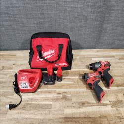 HOUSTON LOCATION - AS-IS Milwaukee  FUEL 12-Volt Lithium-Ion Brushless Cordless Hammer Drill and Impact Driver Combo Kit