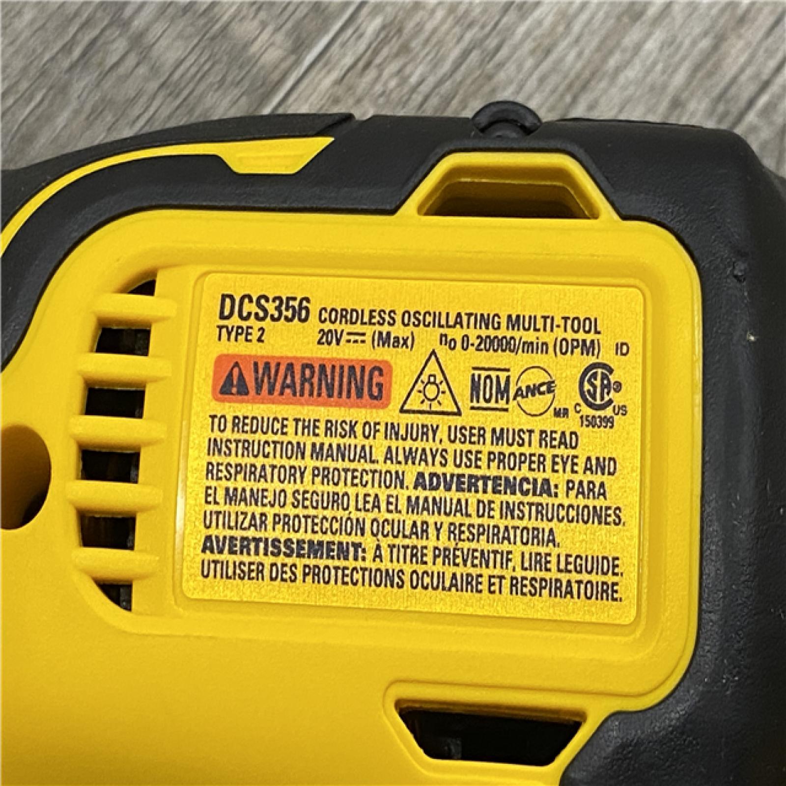 AS-IS DEWALT 20-Volt MAX XR Cordless 3-speed Brushless Oscillating Multi-Tool DCS356B (Tool-Only)