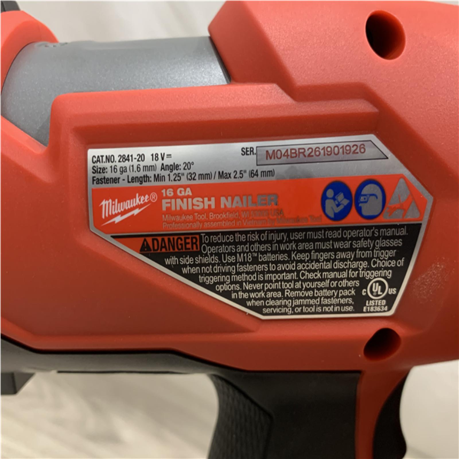AS-IS Milwaukee FUEL 18-Volt Lithium-Ion Brushless Cordless Gen II 16-Gauge Angled Finish Nailer (Tool-Only)