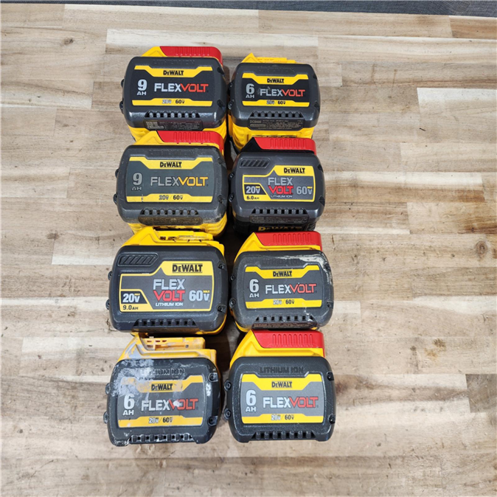 HOUSTON LOCATION - AS-IS DEWALT FLEXVOLT BATTERY PACK QTY - 8
