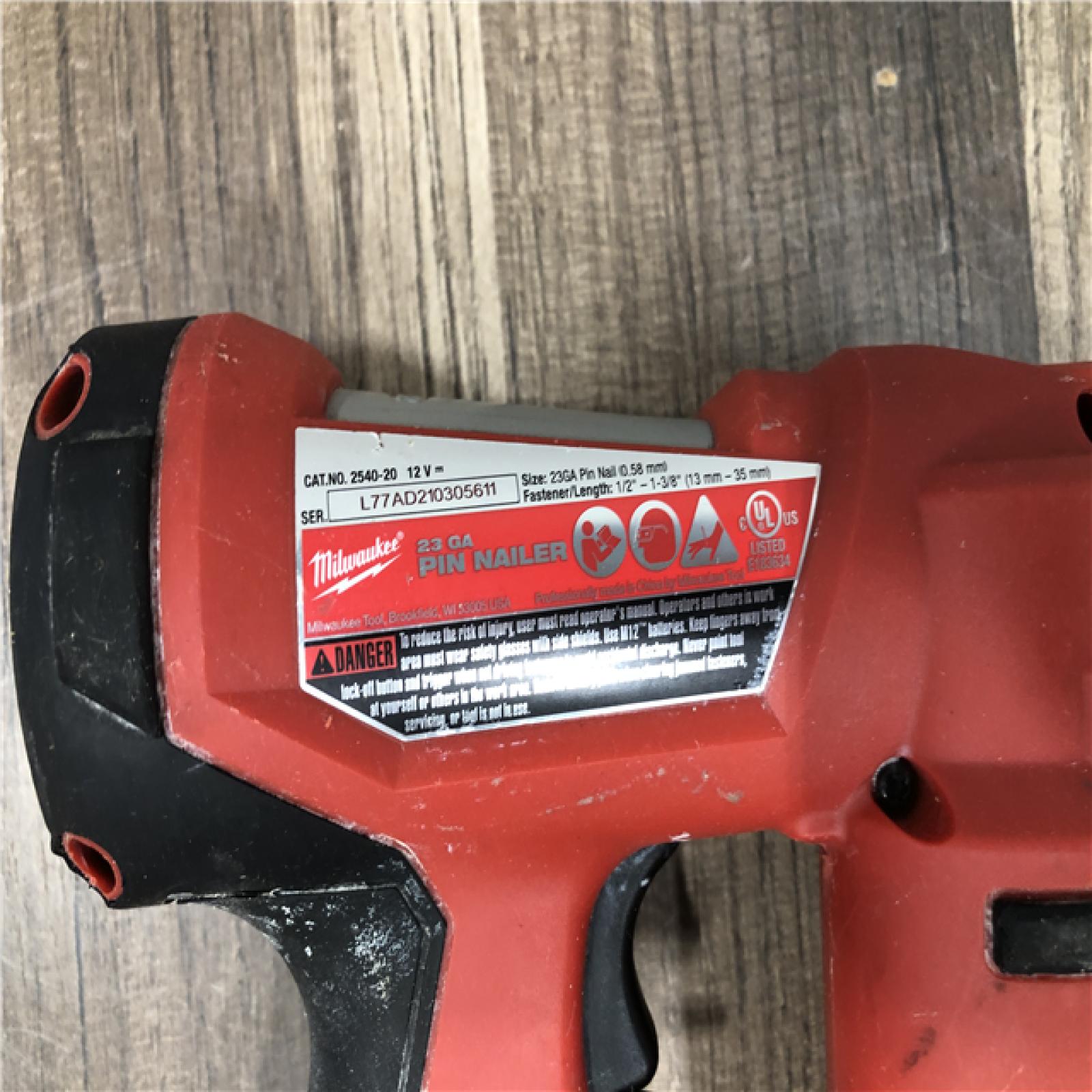 AS-IS Milwaukee  12-Volt 23-Gauge Lithium-Ion Cordless Pin Nailer (Tool-Only)