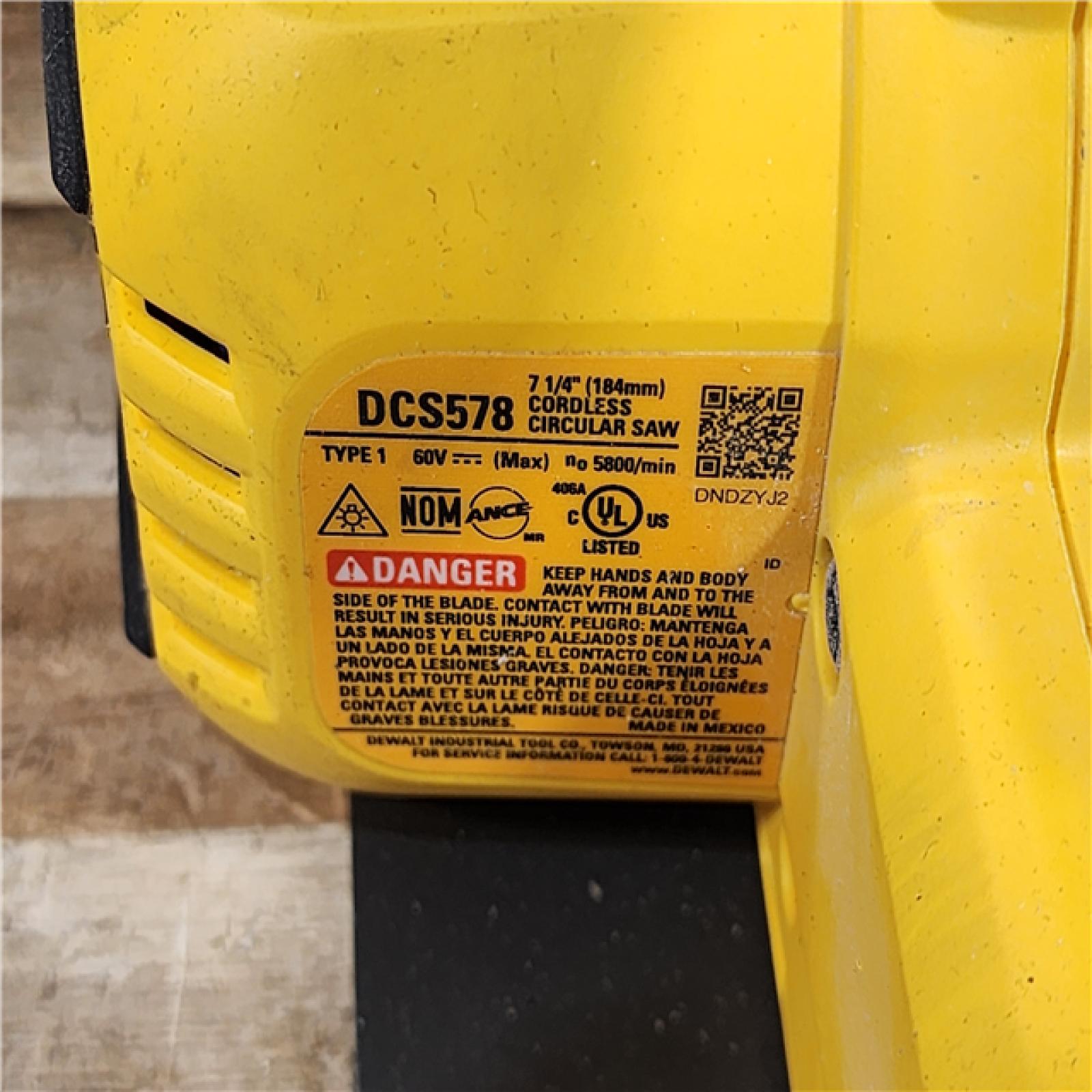 HOUSTON LOCATION - AS-IS DEWALT FLEXVOLT 60V MAX Cordless Brushless 7-1/4 in. Circular Saw with Brake (Tool Only)