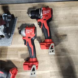 HOUSTON LOCATION - AS-IS MILWAUKEE 4 TOOL COMBO KIT W/ (2) BATTERY & CHARGER