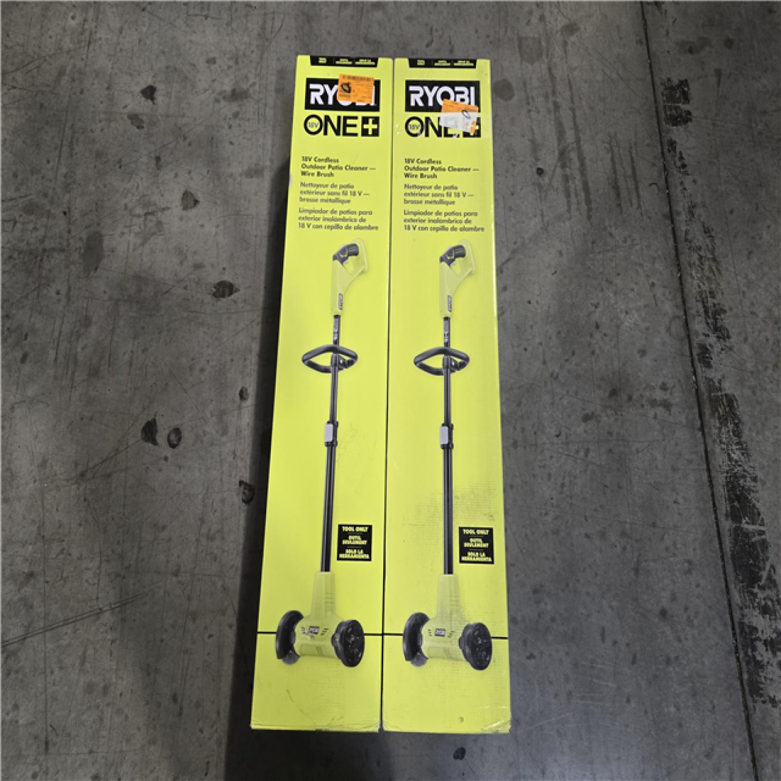 NEW!- RYOBI ONE+ 18V Patio Cleaner with Wire Brush Edger (Tool Only  LOT OF 2)