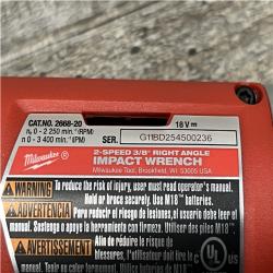AS-IS Milwaukee 18V Lithium-Ion Cordless 3/8 in. 2-Speed Right Angle Impact Wrench (Tool-Only)