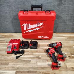 HOUSTON LOCATION - AS-IS (APPEARS LIKE NEW) Milwaukee  FUEL 18V Lithium-Ion Brushless Cordless Hammer Drill and Impact Driver Combo Kit
