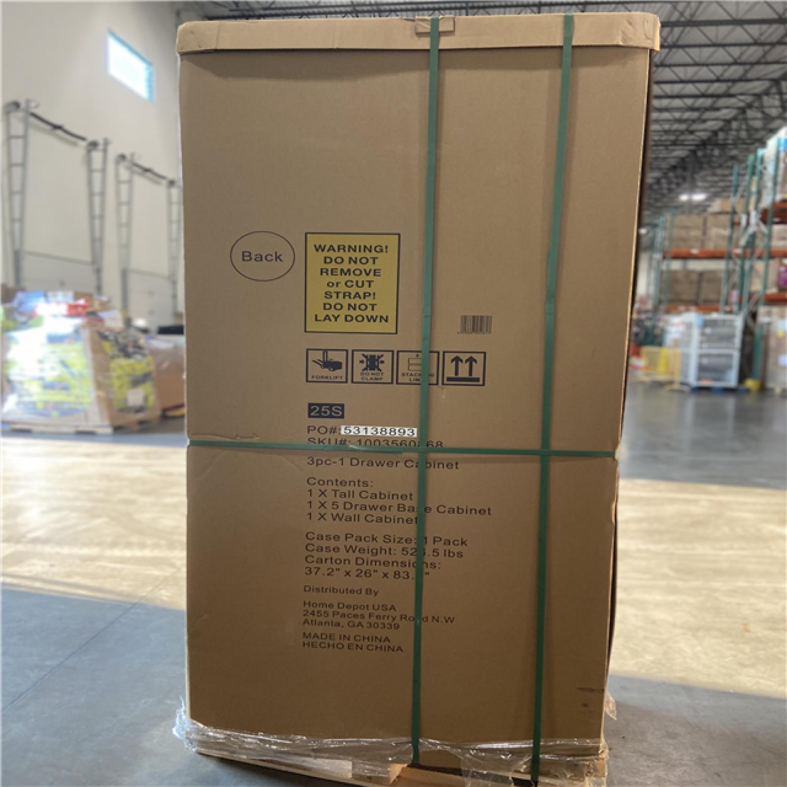 DALLAS LOCATION - Husky 3-Piece Heavy Duty Welded Steel Garage Storage System in Black (64 in. W x 81 in. H x 24 in. D)