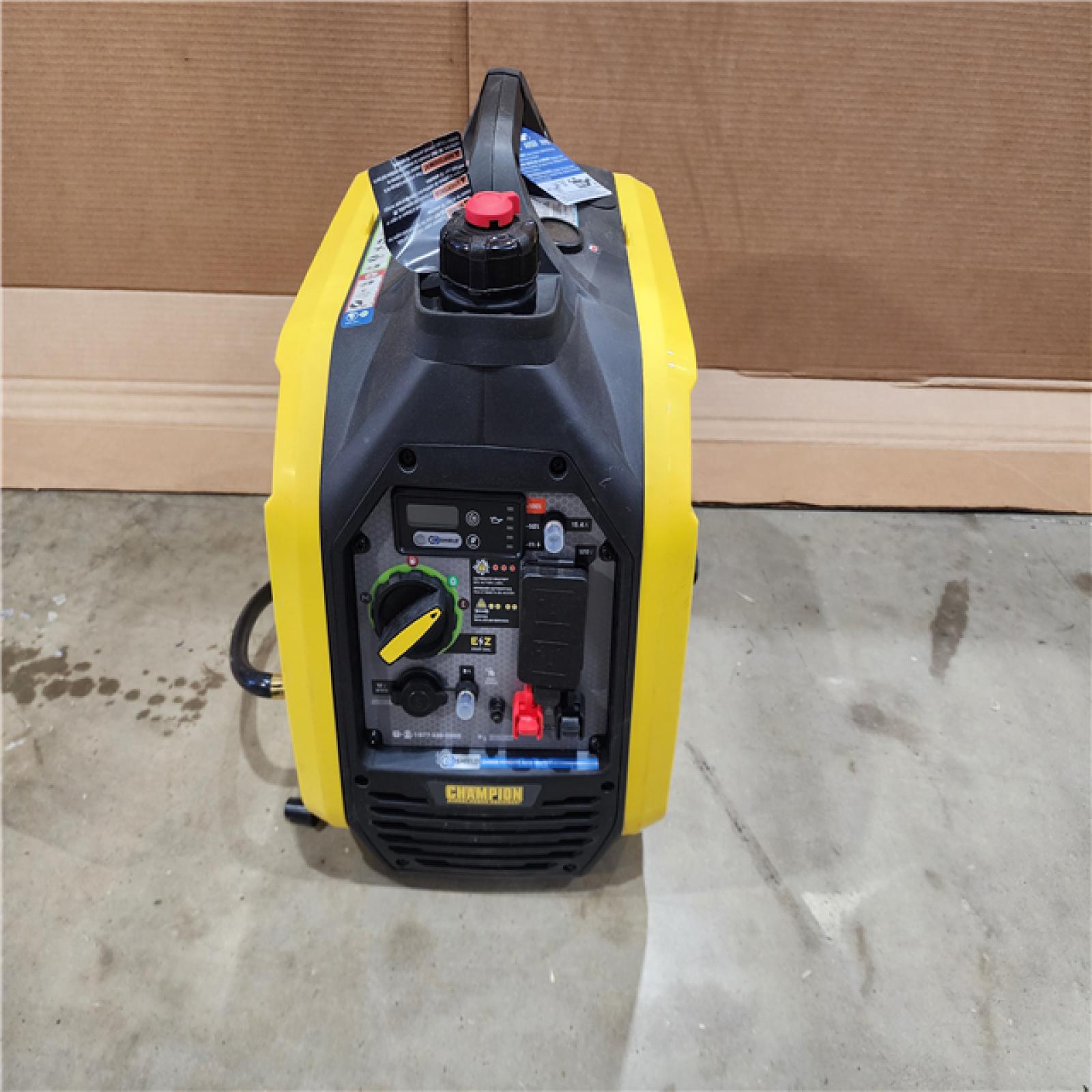 HOUSTON LOCATION - AS-IS CHAMPION 2500/1850-Watt Recoil Start Gasoline/Propane Powered Dual Fuel Inverter Generator with Quiet Technology and CO Shield