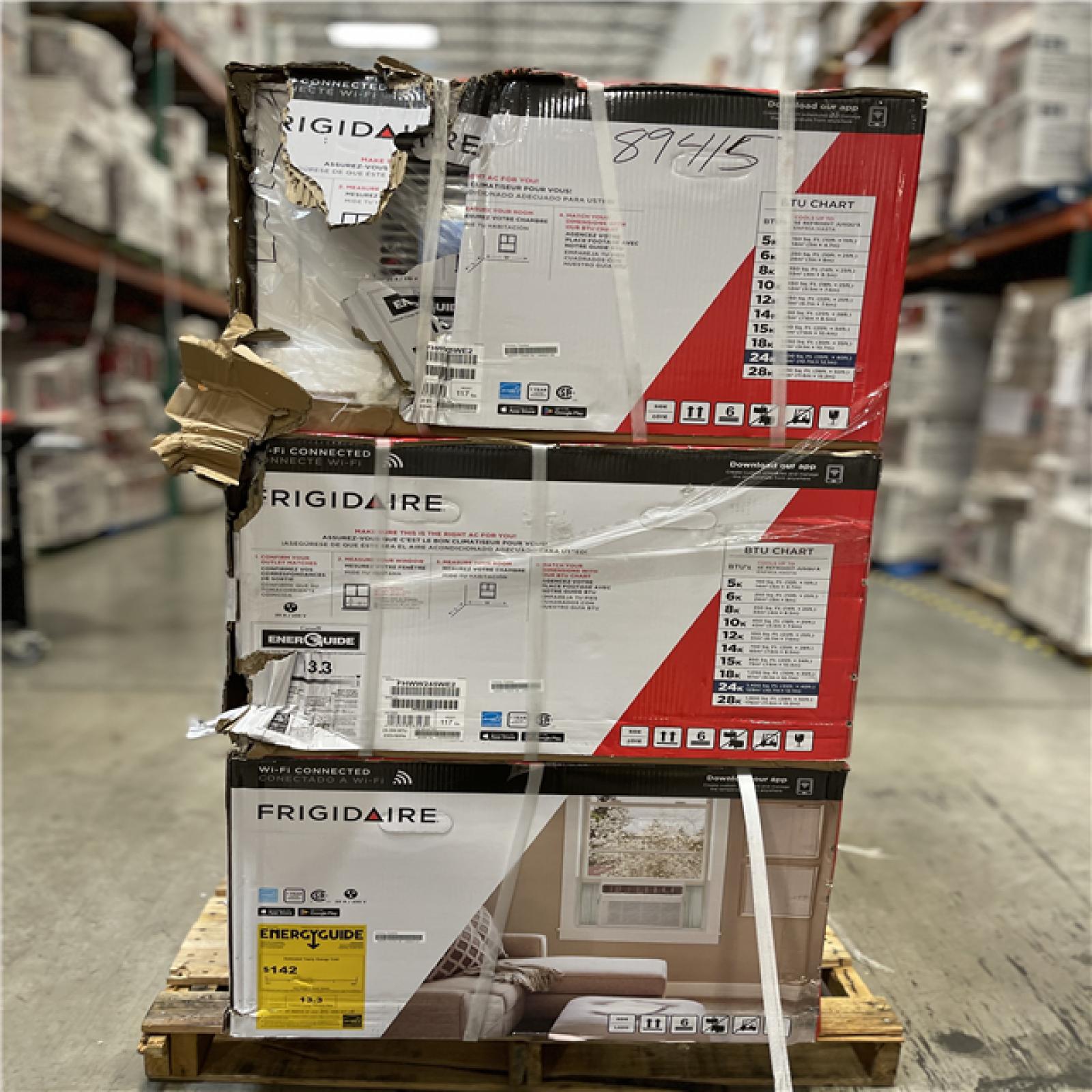 DALLAS LOCATION- AS-IS Frigidaire 24 000 BTU 230-Volt Inverter Technology Window Room Air Conditioner PALLET-(5 UNITS)