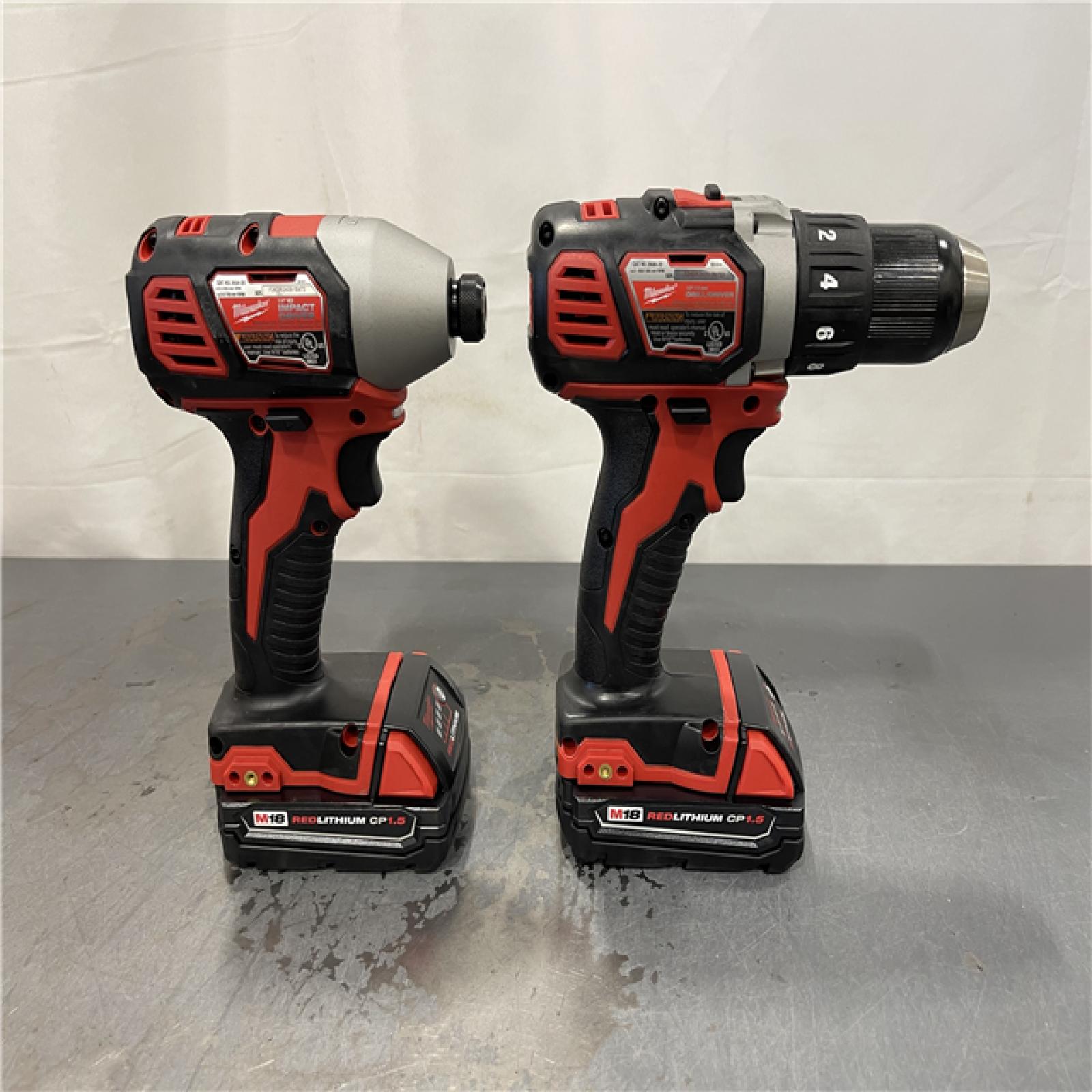 AS-IS - Milwaukee M18 18V Lithium-Ion Cordless Drill Driver/Impact Driver Combo Kit (2-Tool)