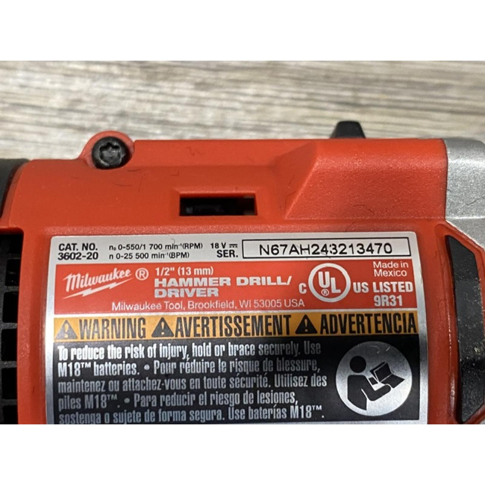AS-IS Milwaukee 18V Lithium-Ion Brushless Cordless 1/2 in. Compact Hammer Drill/Driver Kit