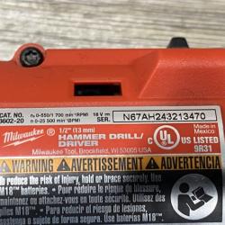 AS-IS Milwaukee 18V Lithium-Ion Brushless Cordless 1/2 in. Compact Hammer Drill/Driver Kit