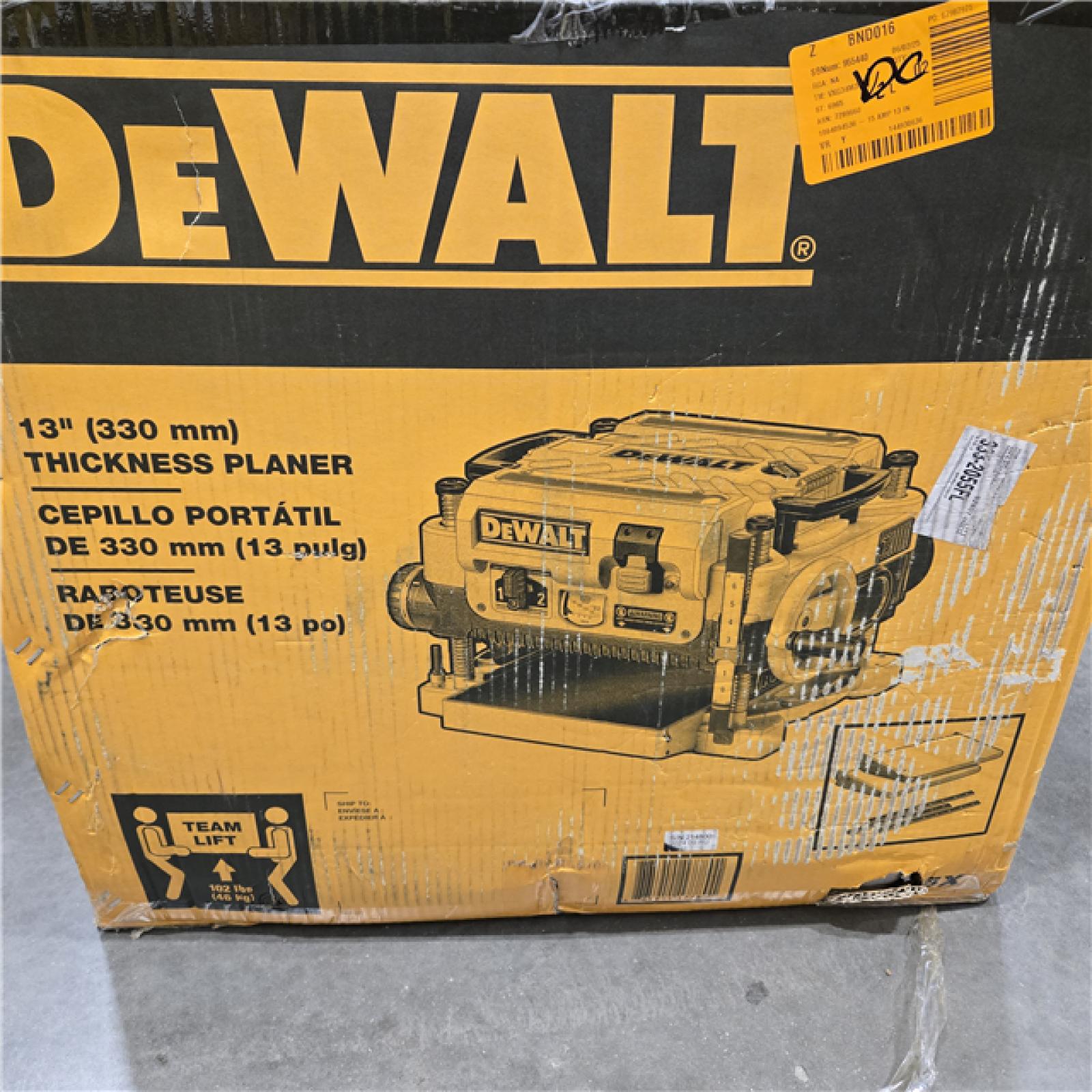 AS-IS DEWALT 13 2 Speed 3-Knife Thickness Planer