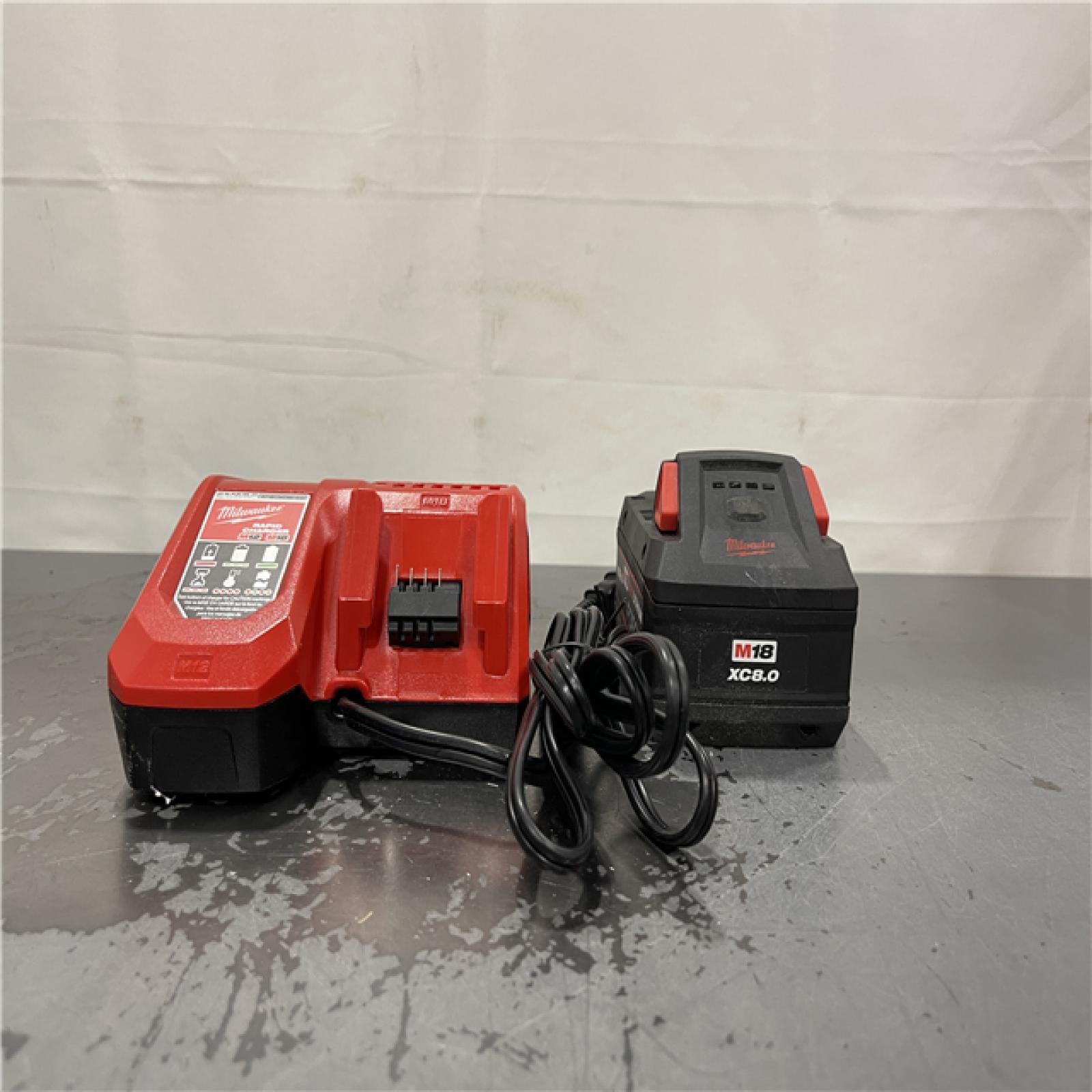 AS-IS- Milwaukee M18 18-Volt Lithium-Ion REDLITHIUM FORGE Starter Kit with 8.0Ah Battery and Rapid Charger