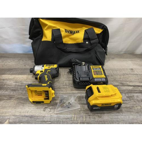 AS-IS DEWALT 20-Volt Maximum XR Lithium-Ion Cordless Brushless 1/4 in. 3-Speed Impact Driver Kit
