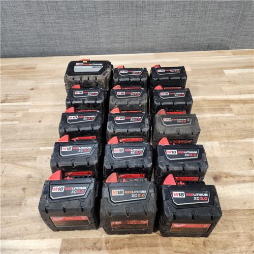HOUSTON LOCATION - AS-IS MILWAUKEE BATTERY PACK QTY - 15
