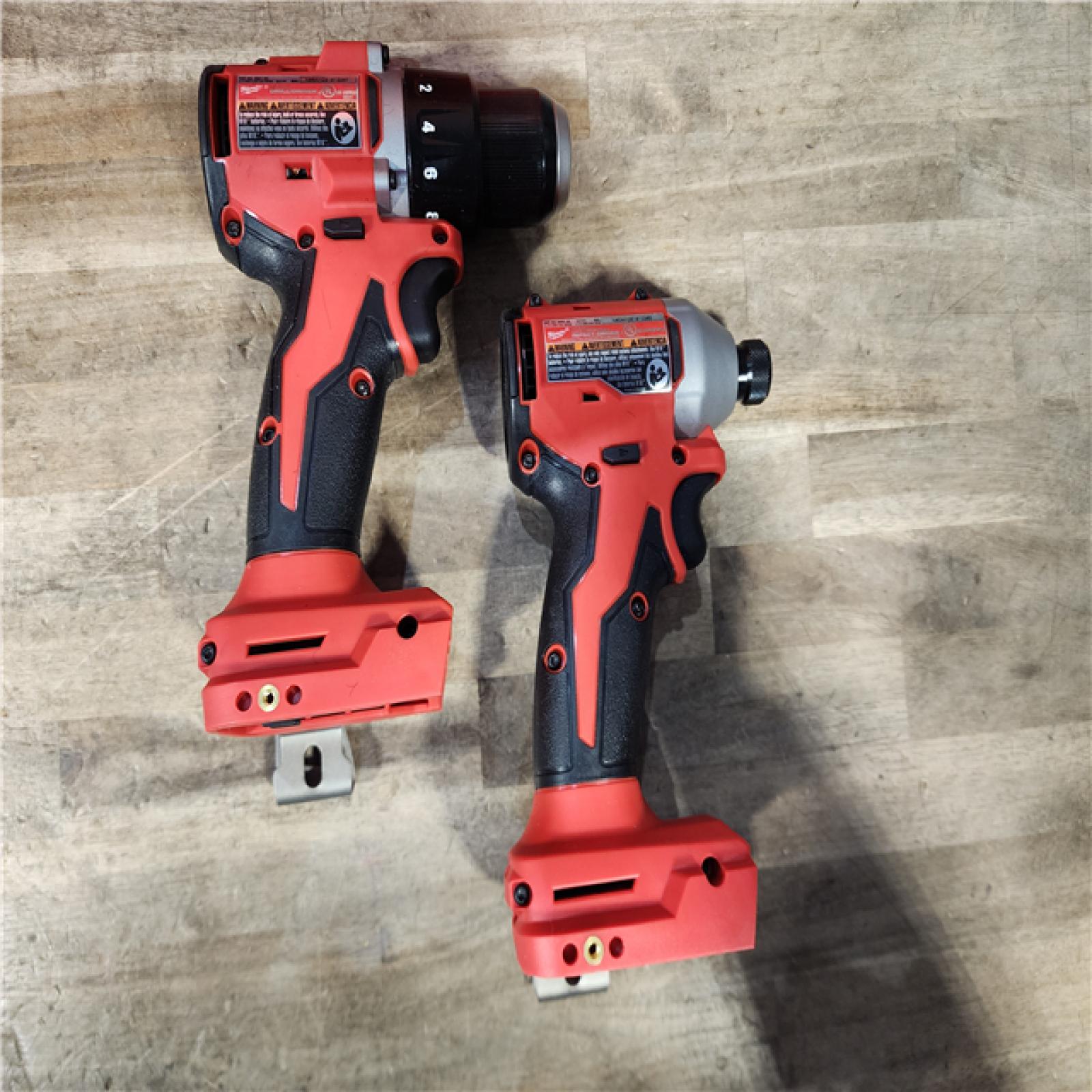 HOUSTON LOCATION - AS-IS Milwaukee M18 18V Lithium-Ion Brushless Cordless Compact Drill/Impact Combo Kit (2-Tool) W/(2) 2.0 Ah Batteries  Charger & Bag