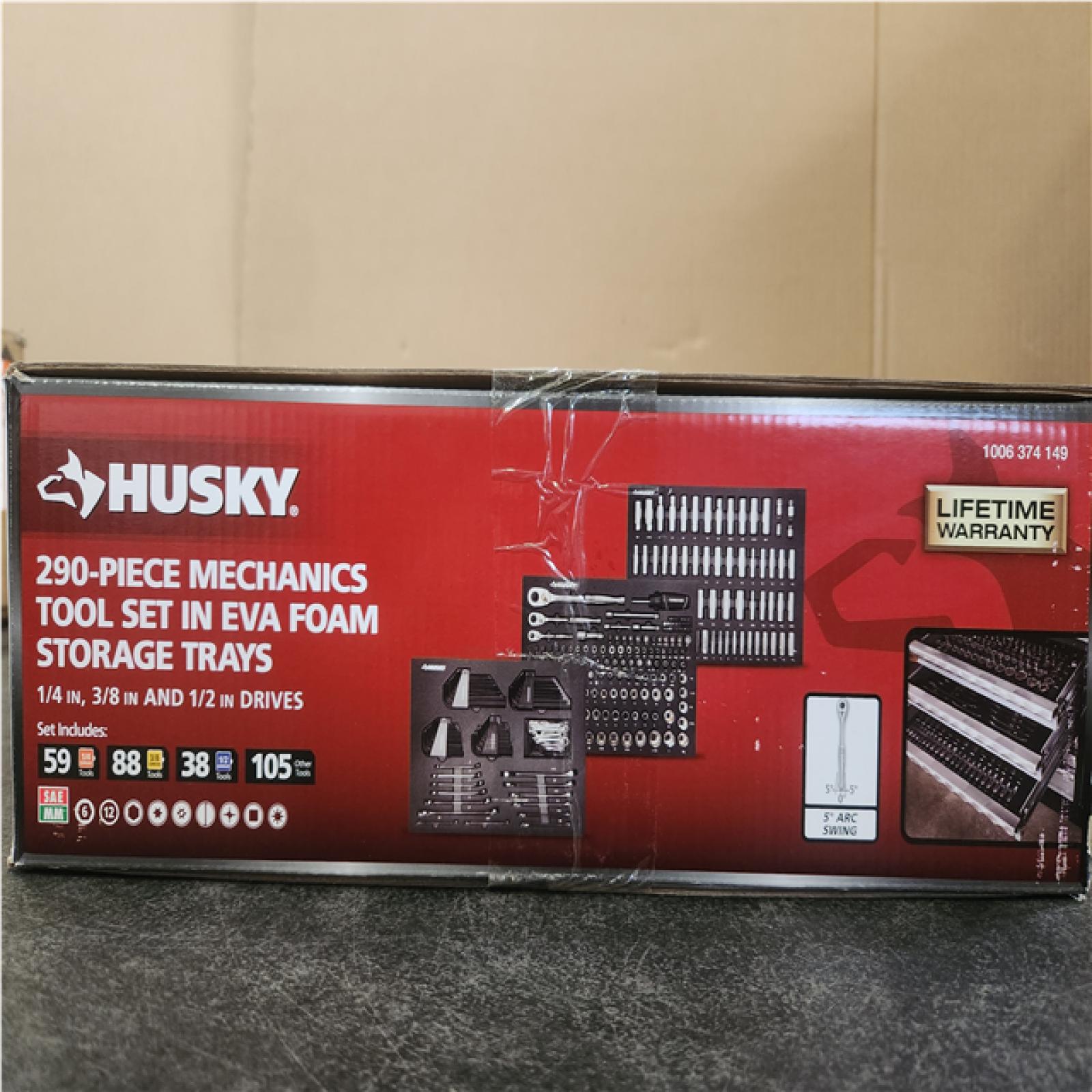 Phoenix NEW Husky Mechanics Tool Set in EVA Trays (290-Piece) (SEALED)