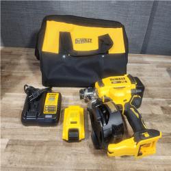 Houston Location AS-IS DEWALT 20V MAX Lithium-Ion 15-Degree Electric Cordless Roofing Nailer Kit
