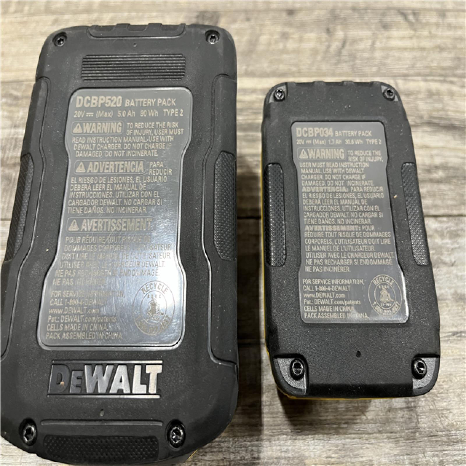 AS-IS DEWALT 20V MAX XR POWERSTACK Lithium-Ion Battery Starter Kit with 5.0Ah and 1.7Ah Batteries and Charger